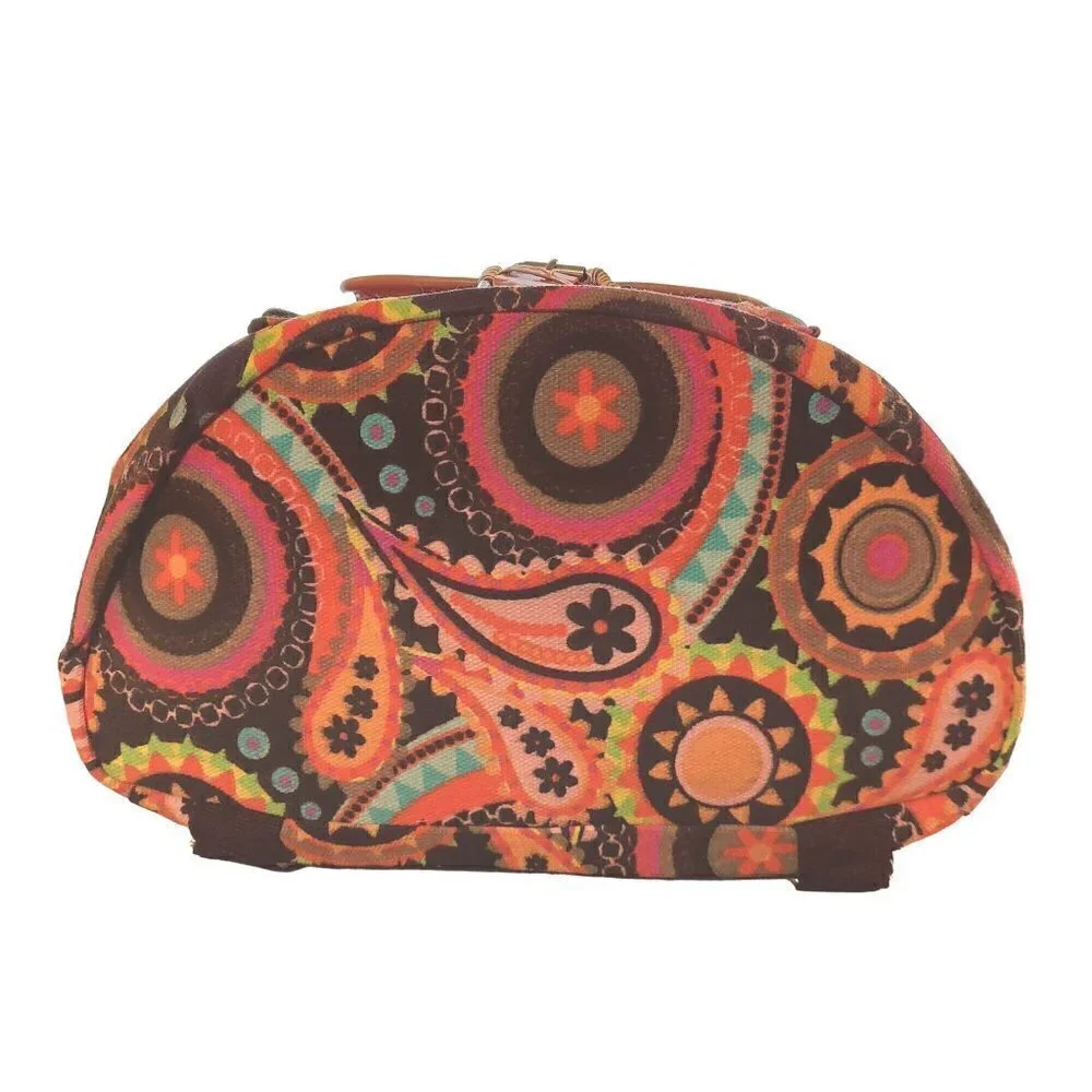 Multicolor Boho Paisley Print Drawstring Backpack